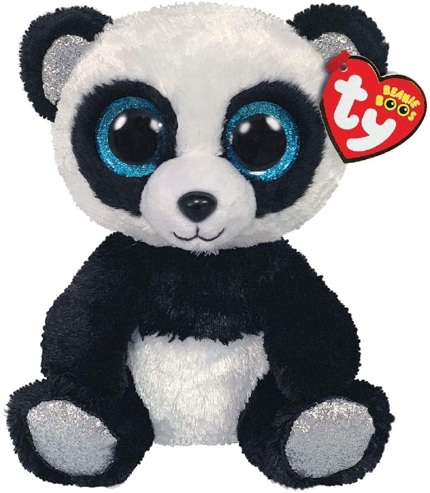 TY Beanie Boos - BAMBOO the Panda (Blue Glitter Eyes - Silver Feet)(Regular Size - 6 inch)