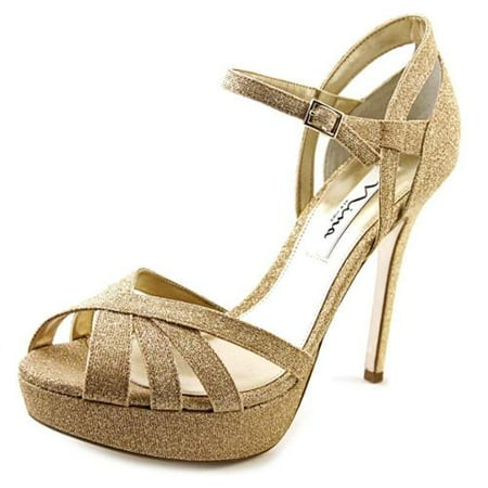 UPC 716142543441 product image for Nina Senora Women US 11 Gold Peep Toe Platform Heel | upcitemdb.com