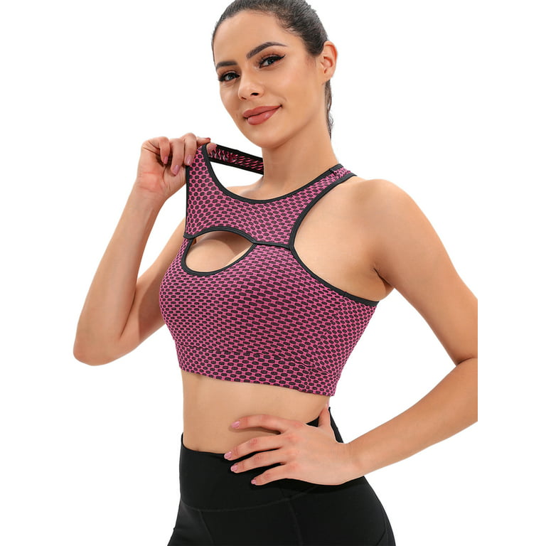 LELINTA Girl Racerback Sports Bra for Women Workout Bra with Removable Pad  Medium Support Crisscross Yoga Gym Top 