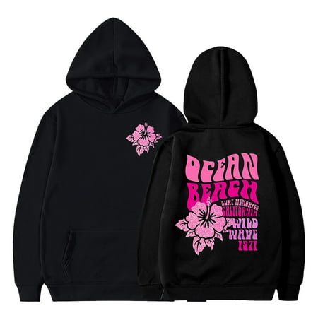 

OAUP Girls Graphic Hoodies Pink Palm Puff Print Hoodie Kids Cotton Blend Soft Hooded Sweatshirt Hoody Kids Cute Pullovers 2-13Y