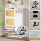 thumbnail image 5 of ChaoLink Gabinete para zapatos con 3 cajones abatibles, organizador independiente de ratán con estantes ajustables, pomo metálico, zapatero estrecho, mueble organizador para zapatos, 5 of 7