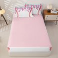 thumbnail image 4 of Castle Fairy Baseball Ice Cream Zipper Full Size Comforter Sets with Fitted Sheet and 2 Pillowcases, Sport Theme Zipper Bedding Set, Pink Blue White,4pcs,Pink Reversible, 4 of 6