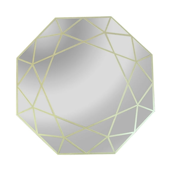 Radiance Goods Contemporary-Style Octagon Golden Finish Wall Mirror 30" Tall