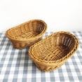 thumbnail image 4 of AMERTEER Oval Curved Rattan Wicker Woven Serving Baskets For Bread Fruit Vegetables Restaurant Serving Tabletop Display Baskets, 4 of 8
