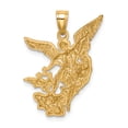 thumbnail image 3 of Finest Gold 10K Yellow with Rhodium Diamond-Cut with Rhodium Saint Michael Pendant, 3 of 4
