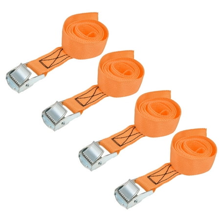 1M x 25mm Lashing Strap Cargo Tie Down Straps w Cam Buckle 250Kg Work Load, Orange, 4