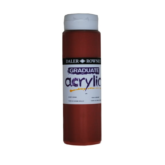 Daler-Rowney Graduate Acrylic, 500ml Bottle, Burnt Sienna