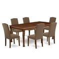 thumbnail image 2 of East West Furniture Dover 7-piece Wood Dining Set in Mahogany/Dark Coffee, 2 of 6