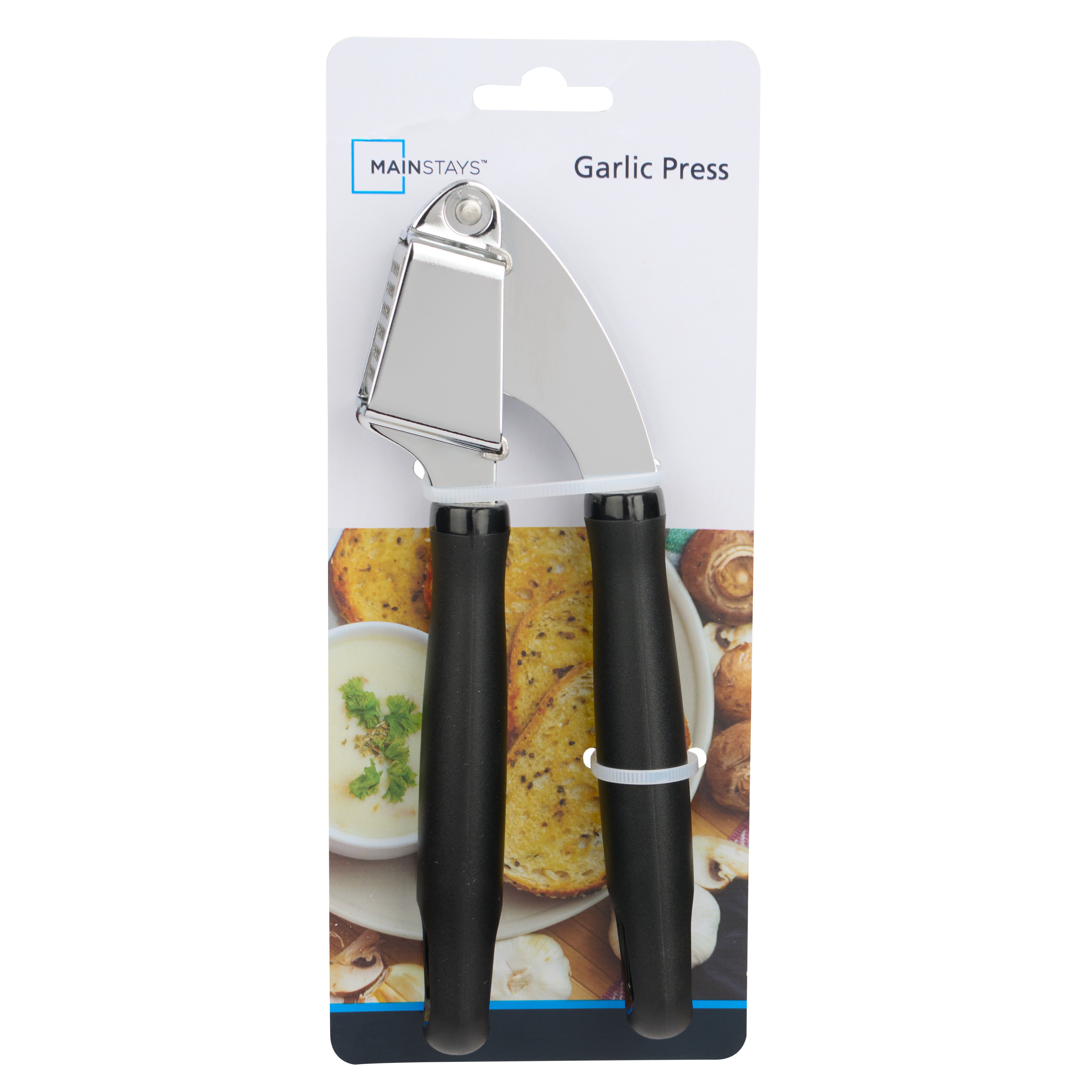 Mainstays 7.7in Ergonomic Lightweight Stainless Steel Garlic Press