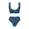 thumbnail image 6 of Rocae Blue Butterfly for Bikini Set for Women Two Piece Sexy High Swimsuits Split Crossover Bikini X-Large, 6 of 9