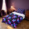 thumbnail image 5 of Manfei Fantasy Dragon Animals Twin Sheets,Vintage Stars Moon Bedding,Blue Purple,3 Pieces,1 Flat Sheet,1 Fitted Sheet and 1 Pillowcase, 5 of 6