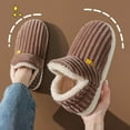 thumbnail image 2 of Fashionable Women's Slippers Comfortable Indoor Outdoor Footwear for Autumn Winter Thickened Solid Color Couple Style Shoes, 2 of 8
