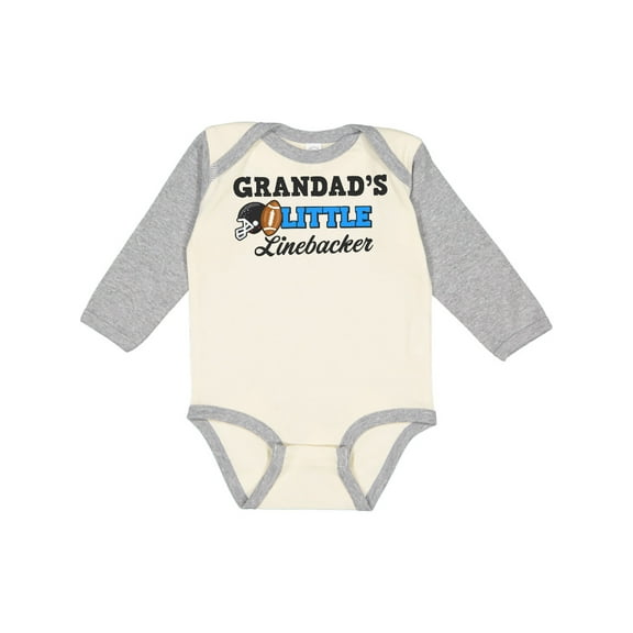 Inktastic Grandad's Little Linebacker Boys or Girls Long Sleeve Baby Bodysuit