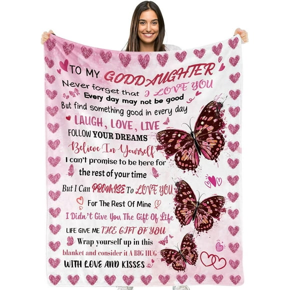Goddaughter Gifts for Girls To My Goddaughter Throw Blankets from Godmother Godfather Soft Fleece Flannel Birthday Baptism Christening First Communion Best Goddaughter Gifts from Godparents