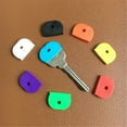 thumbnail image 2 of Key Caps Covers Tags, Plastic Key Cover Color Identifiers for Standard Flat House Keys, 32 Pcs (Not Suitable for Odd-Shaped Keys) 0.98x0.71x0.12", 2 of 6