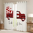 thumbnail image 2 of Homewish Couple Love Heart Curtains Pack of 2 (42x84 Each), Black Red Plaid Truck Curtains Blackout, Happy Valentines Day Bedroom Curtains, Black Out Curtains Decor, 2 of 6