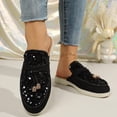 thumbnail image 4 of Miluxas Sequin Mules for Women Flats Comfortable Slip on Backless Loafers Closed Toe Slides Women's Pointed Toe Mules Shoes Black 9.5(43), 4 of 9