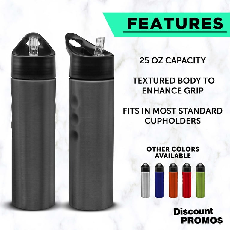 25 Ounce Stainless Steel Water Bottle, Sports Bottle, Slim, with