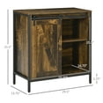 thumbnail image 3 of Homiyad Buffet Cabinet, Farmhouse Sideboard, Bar Cabinet with Adjustable Shelf, Sliding Barn Door for Kitchen, Rustic Brown, 3 of 8