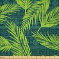 thumbnail image 2 of Ambesonne Leaves Fabric by the Yard Microfiber, Palms on Aztec Background, 10 Yards, Yellow Green Jade Green, 2 of 4