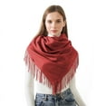 thumbnail image 2 of Women's Fabulous Plus Size Soft Pashmina Viscose Scarf Shawl Wrap，Women's Winter Warm Two Tone Tassel Long Scarf, 2 of 3