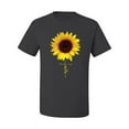 thumbnail image 2 of Sunflower Christian Faith Cross Inspirational/Christian Men's Graphic T-Shirt, Charcoal, 2XL, 2 of 3