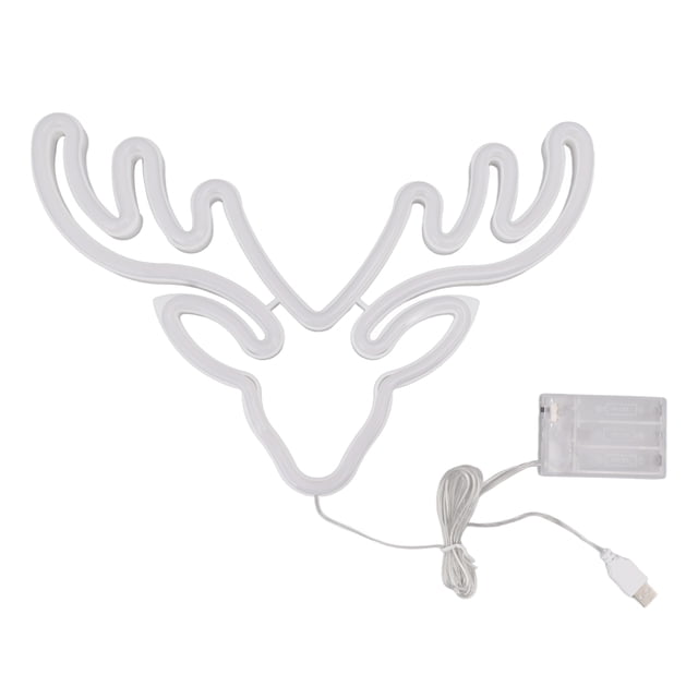 Letrero de luz LED de neón con USB y batería para decoración de pared de dormitorio, para Navidad, fiestas, luces de colores