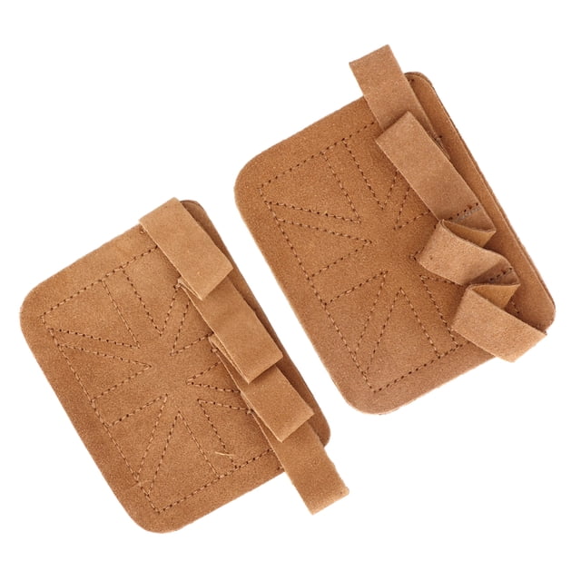 Double Layer Cowhide Gym Grip Pads, Weightlifting Exercise Training Gloves With Finger