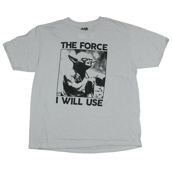 Star Wars Mens T-Shirt - The Force I Will Use Yoda Image (2X-Large)