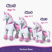 PonyCycle Kid-Powered Unicorn Ride-On Toy, No Battery, Smooth Wheels, Ages 3-4, Pink, Ux302