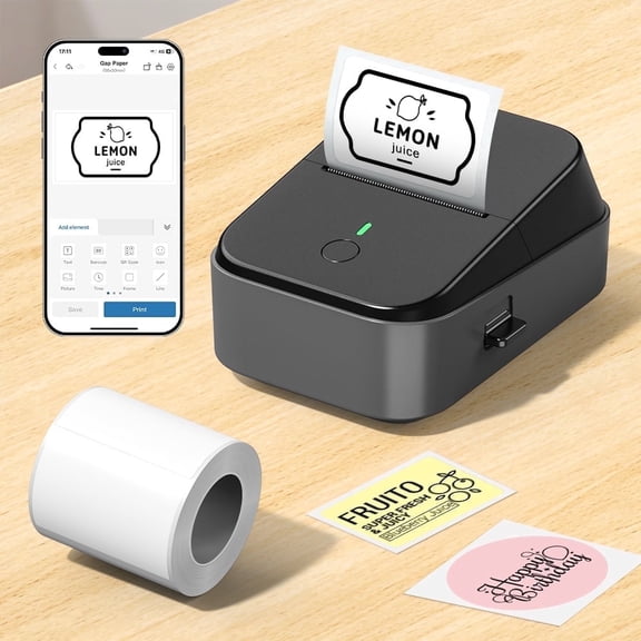 PM260 Label Maker Machine with Tape, 2 Inch Label Tape Maker Bluetooth Label Printer, Inkless Portable Label Maker, Black
