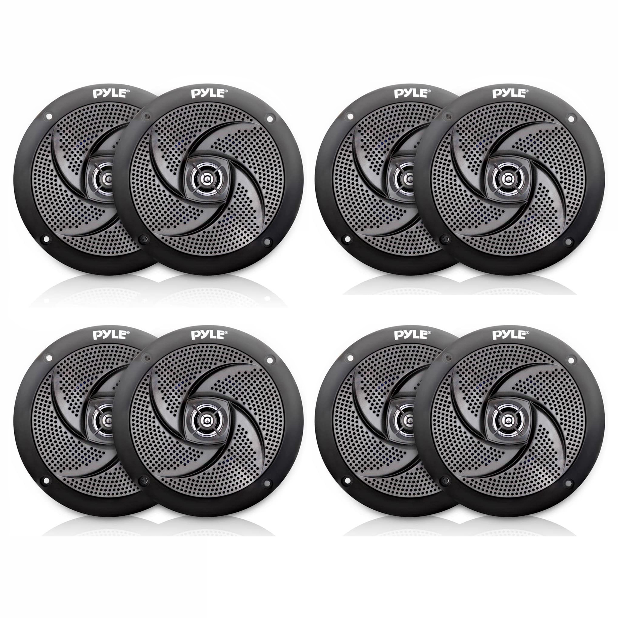 Pyle PLMRS5B 5.25In Waterproof Low Profile Marine Speakers, Black (8