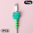 thumbnail image 1 of Cute Animal Cable Organizers Cartoon Cable Saver Cover Phone USB Charger Data Cord Protector Phone Holder Accessory USB Frog, 1 of 6