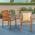 thumbnail image 3 of Christopher Knight Home Teague Outdoor Acacia Wood Dining Chairs Set of 2, Teak Finish, 3 of 14