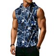 thumbnail image 3 of Men’s Athletic Sleeveless Hoodie with Drawstring Hood and Front Pocket Casual Loose Fit Camouflage Patterned Vest Top, 3 of 7