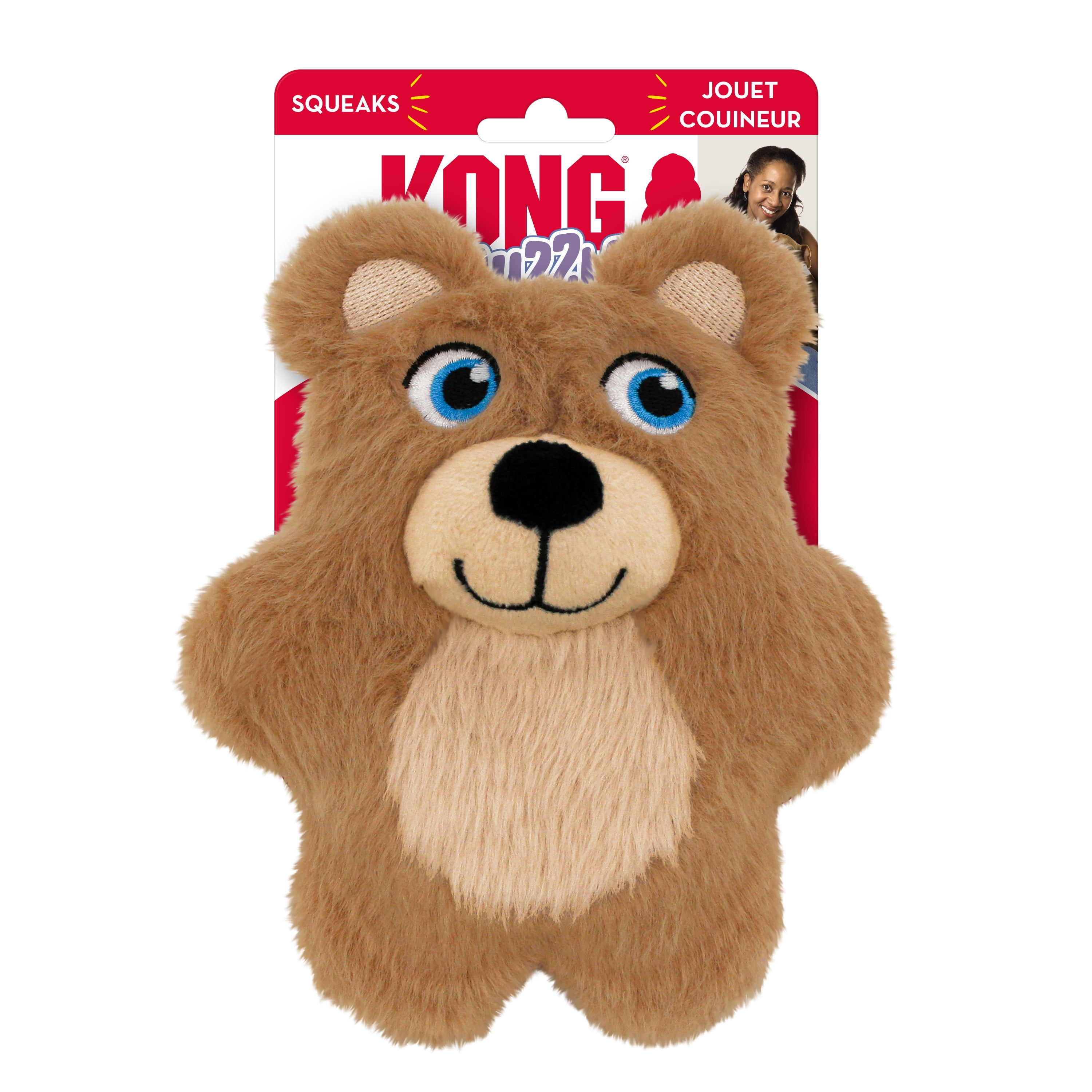 KONG® Snuzzles Kiddo Plush Squeaker Dog Toy, Teddy Bear, Small