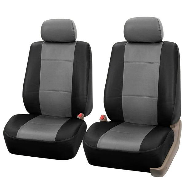 Fh Group Faux Leather Seat Covers Half Set Gray And Black Com - White Leatherette Baby Car Seat Cover Fh Group Faux Leather Seat Covers Half Set Gray And Black Com - White Leatherette Baby Car Seat Cover