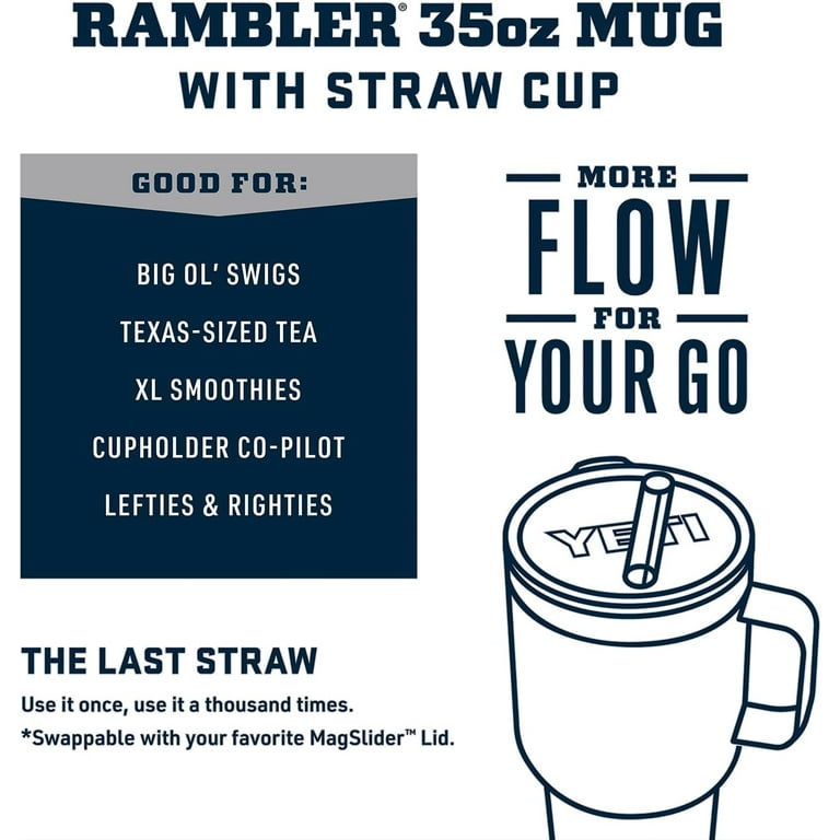 YETI Rambler 35 oz Tumbler with Handle and Straw Lid, Travel