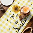 thumbnail image 2 of Sunflowers Cotton Linen Table Runner for Dining Kitchen, Spring Summer Bees Floral Yellow Plaid Wedding Outdoor Party Tablerunners Decoration, Dresser Scarf Coffee Tablecloth Runners 13x90 Inches, 2 of 9