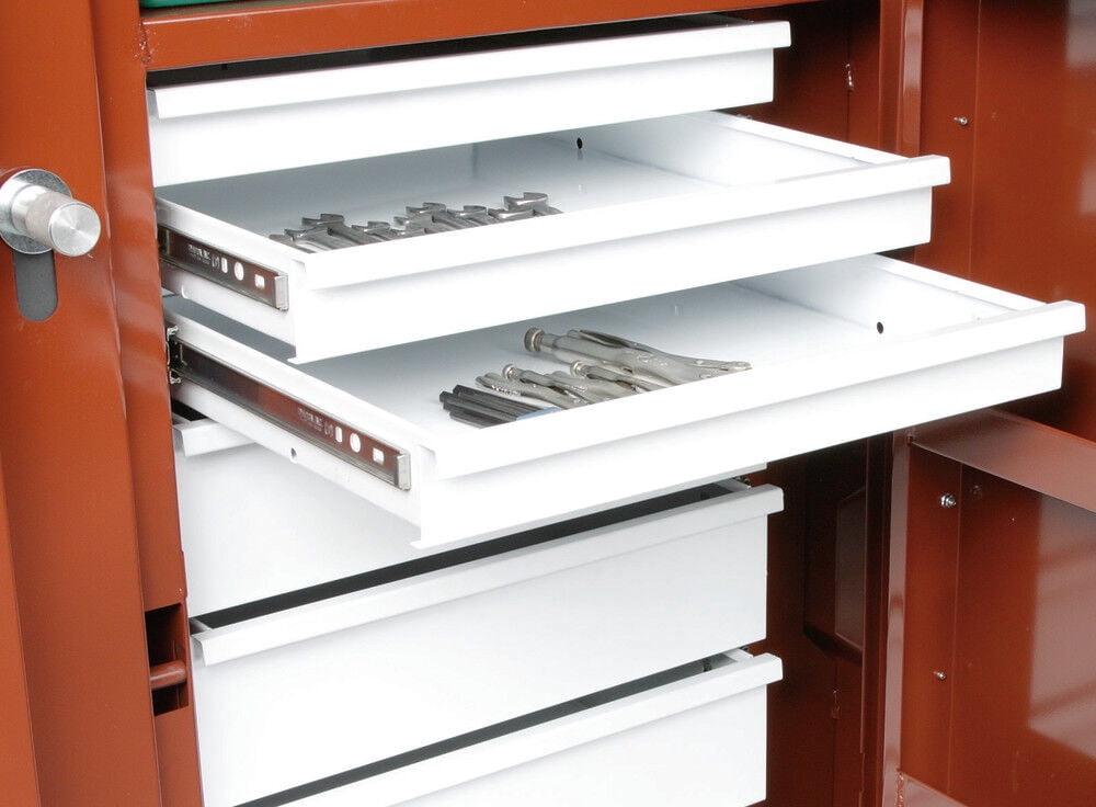 Crescent Jobox Rolling Work Bench 2 Drawers 2 Shelves 4In Casters