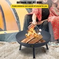 thumbnail image 2 of 34-Inch Diameter Round Carbon Steel Fire Bowl, with A Drain Hole, Large Size Fire Pit Design, for Garden Patio Backyard Outdoor Use, Lawn Care, Seasonal Yard Work, Outdoor Living, Deck Camping, 2 of 6