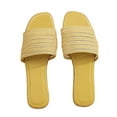 thumbnail image 6 of Anuirheih Slip on Sandals Women,Webbing Flip Flop Leather Solid Color Sandals Slippers Travel Leisure Ladies Slippers(Yellow), 6 of 9