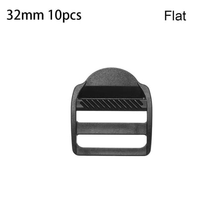 10pcs Black Camping Travel Outdoor Accessories Slider Fastener Webbing Strap Buckle Sport Bag Hook Backpacking Release Parts 32MM 10PCS FLAT