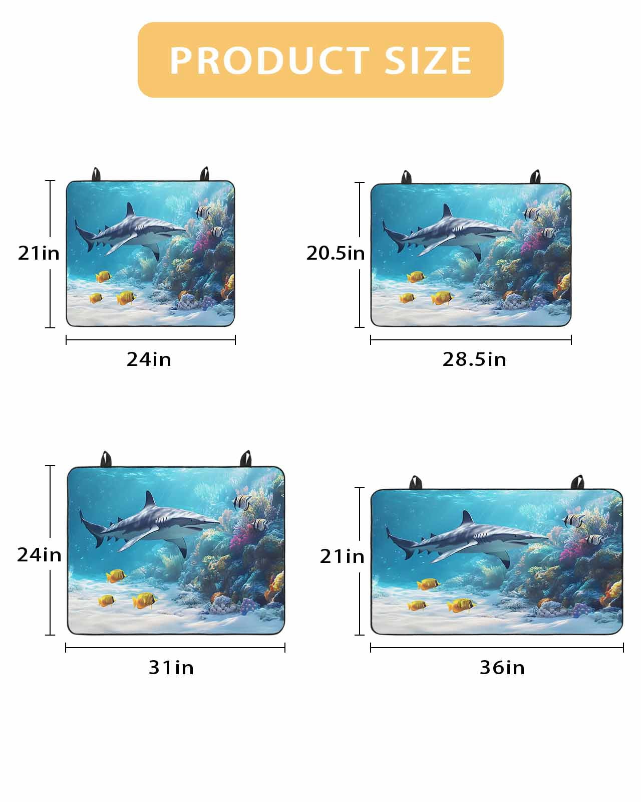 nqOlkjepod Large Induction Cooktop Protector Mat 24"x21", Shark Coastal Stove Top Covers for Electric Stove, Summer Beach Coral Ocean Nautical Stove Burner Cover Mats, Glass Top Stove Cover