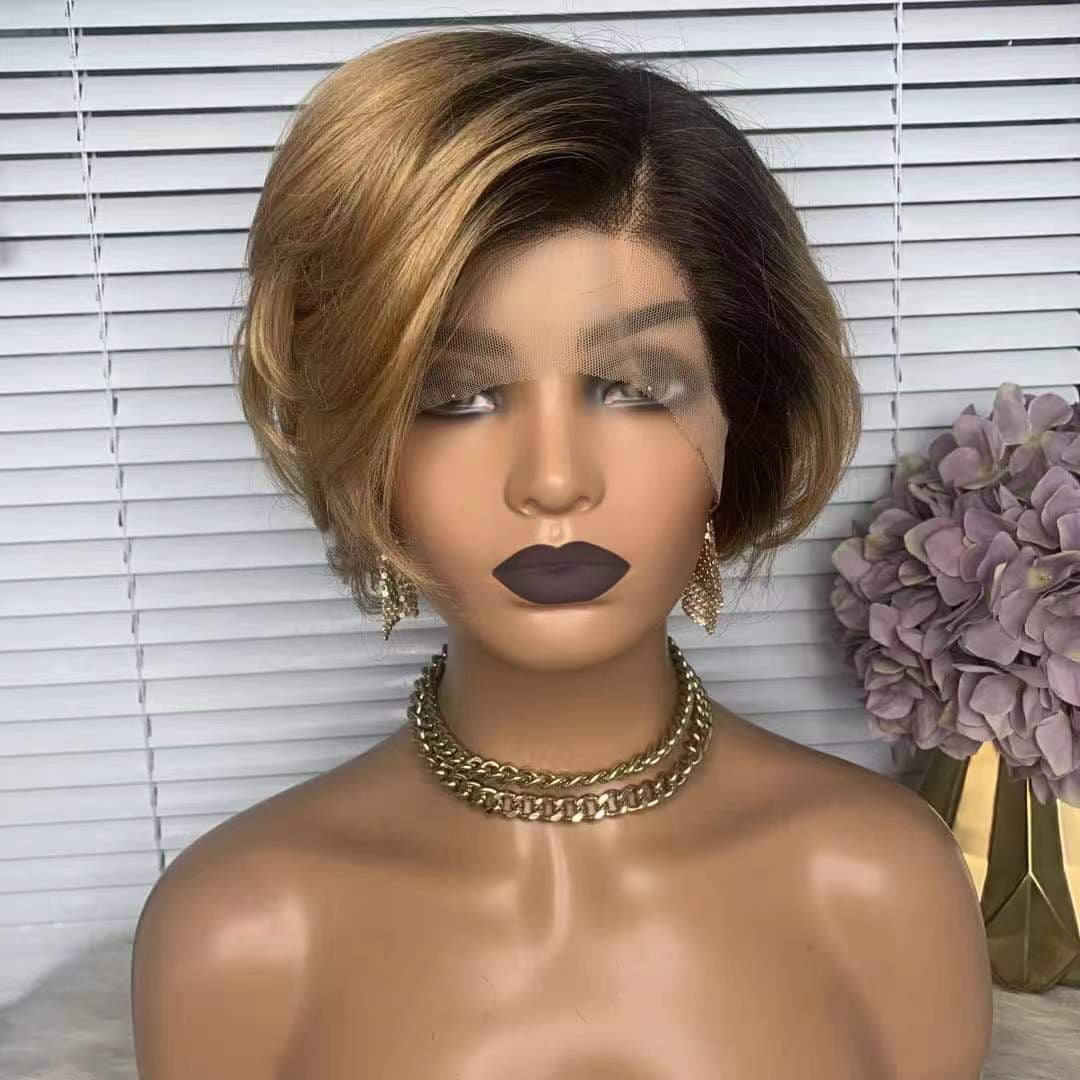 Short Pixie Cut Lace Front Wig for Women L Type Lace Frontal 100 Human