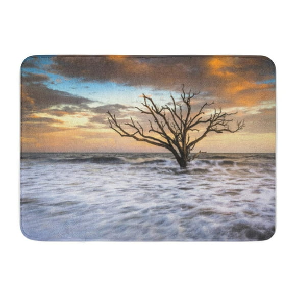 POGLIP Botany Bay Edisto Island Sc Boneyard Beach Sunset Landscape Doormat Floor Rug Bath Mat 30x18 inch