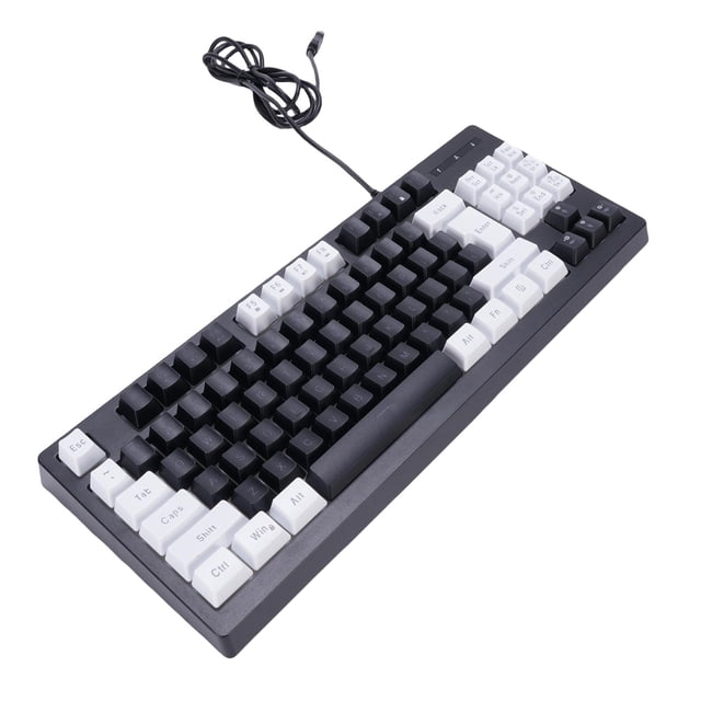 Clavier de Jeu Rétroéclairé RGB, Clavier Compact Filaire USB 87 Touches Design Ergonomique Anti-Ghosting et 12 Combinaisons Multimédia pour PC Ordinateur Portable Gamers Dactylo Voyage