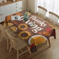 thumbnail image 2 of Thanksgiving Day Table Cloth Wrinkle Resistant Washable Tablecolths Table Covers Welcome Fall Pumpkin Harvest Table Cover for Party Picnic Dinner Decor Rectangle,60x84inch, 2 of 5