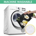 thumbnail image 6 of Black Sunflower White Daisy Pattern Square Tablecloth,Waterproof Square Table Cover,Wipeable Spillproof Washable Table Cover for Home Kitchen Party Decor 52"x52"(132x132cm), 6 of 6