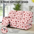 thumbnail image 2 of COEQINE Stretch Recliner Couch Cover Heavy Duty Reclining Sofa Cover 8 Pieces 3 Seater Lazy Boy Recliner Chair Slipcover Soft Furniture Protector for Valentines Day Decor, Red Heart Paw Print, 2 of 8